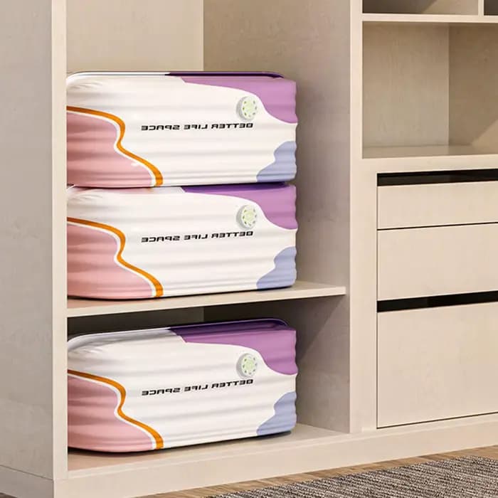 Sacs de rangement sous vide pour vêtements, couettes, bagages – Scellés sans pompe, épaissis, grande capacité, gain de place, fournitures de rangement domestique