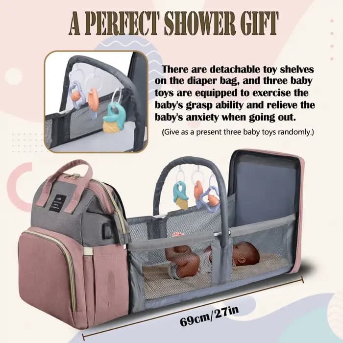 Sac de maman léger et Portable, lit de berceau pliant, sacs de maternité de voyage de grande capacit