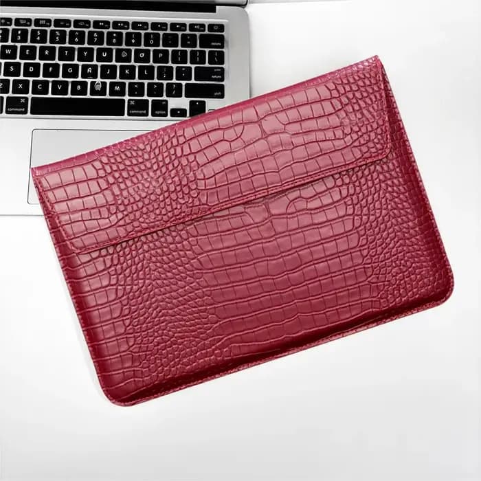Sacs pour ordinateur portable en cuir de Crocodile PU avec nom personnalisé pour Macbook pro 13