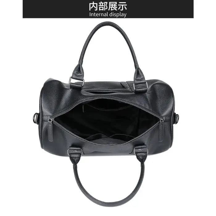 Sac de Voyage Homme Luxe Grande Capacité Sac Polochon en Cuir Portable Durable Sac Bandoulière Sac de Sport Sac à Main Bagage Extérieur