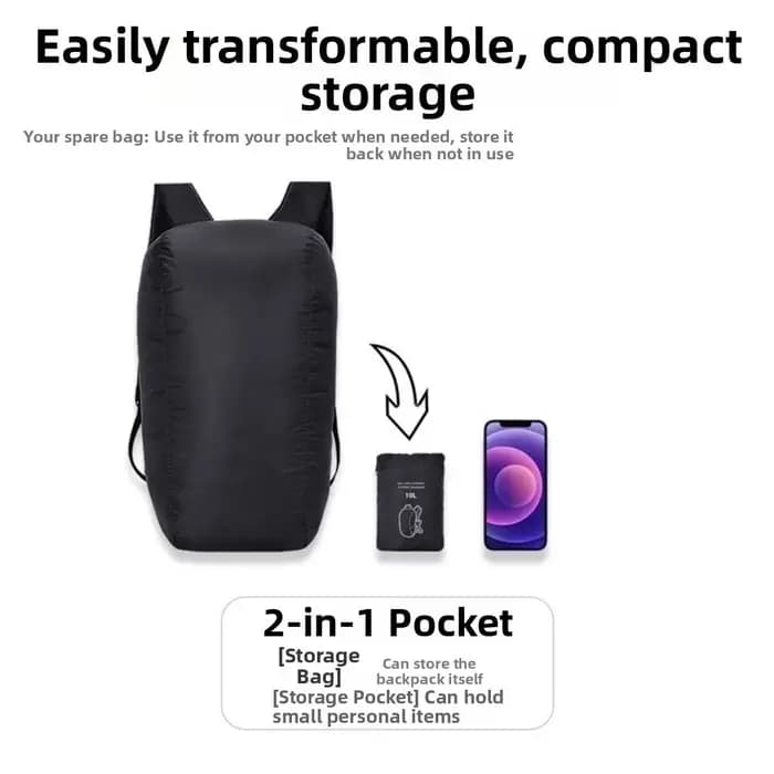 Nouveau sac à dos pliable de 10 L
