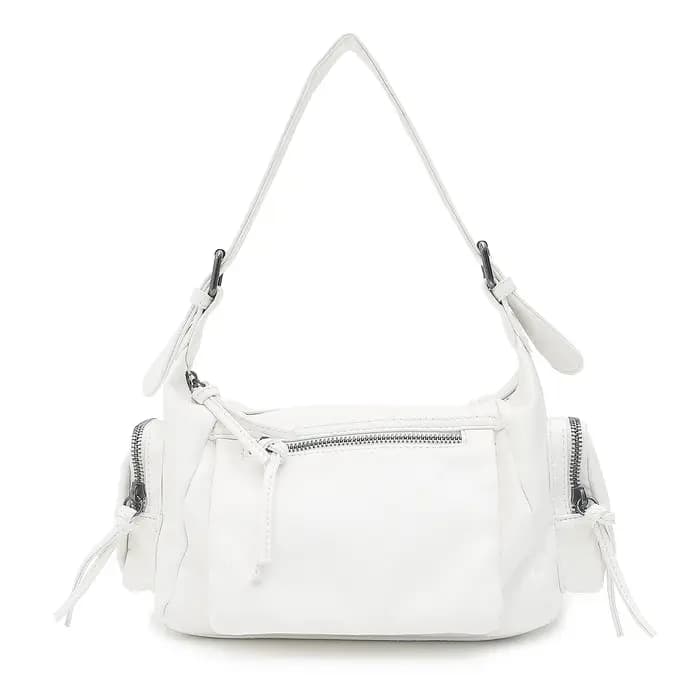 Femmes rétro Cool Preppy Street Style sac à bandoulière lavé PU cuir végétalien Vintage fonctionnel