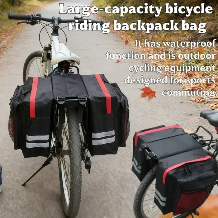 Sac de bagages pour porte-bagages arrière de vélo à double face haute capacité avec sac de voyage durable pour le