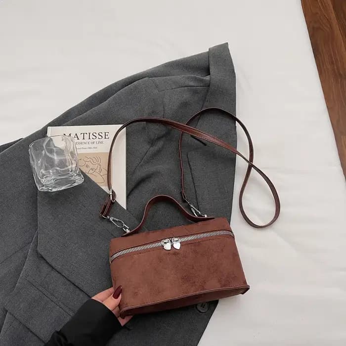 Sac à bandoulière rétro en daim pour femmes
