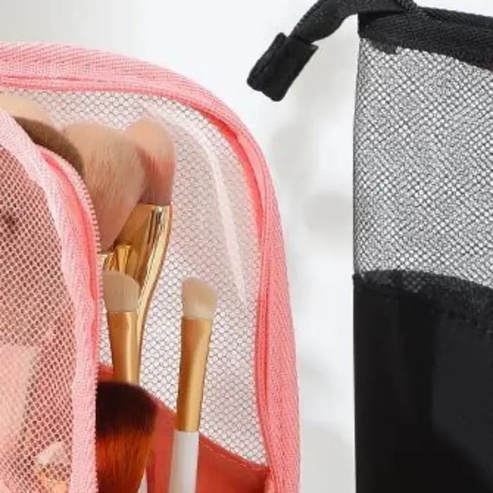 Trousse à cosmétiques transparente avec fermeture éclair pour femmes