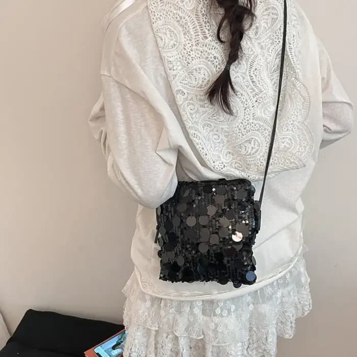 Nouveau sac mini bandoulière à sequins pour femme