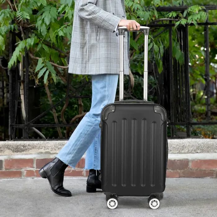 Set de valises 3 pièces, bagages cabine ABS rigide, roulettes 360°, serrure à code, trolley léger av