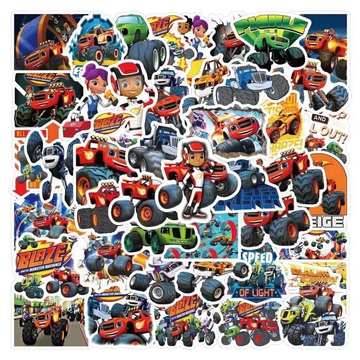 10/55 PIÈCES Blaze Monster Machines Autocollants Bagages Créatif Étanche Graffiti Puzzle Scooter Ordinateur Tablette Dessin Animé Autocollant Jouet