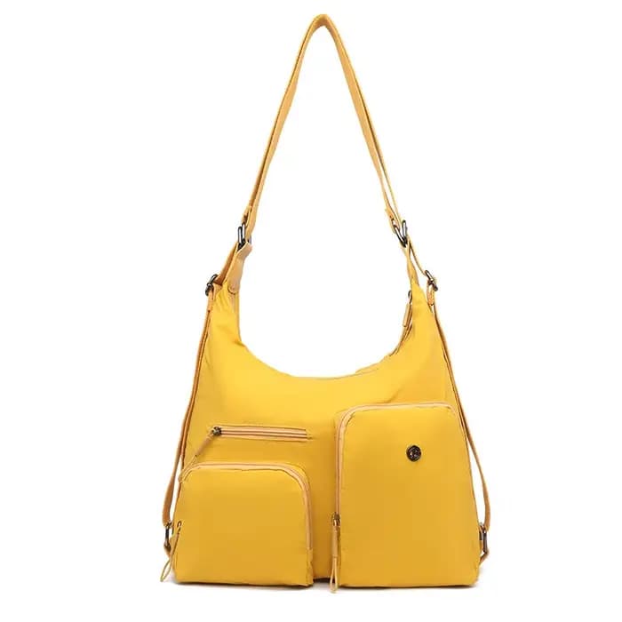 Sac à dos en nylon simple et urbain pour femme, multifonctionnel, convertible (à porter à l'épaule o