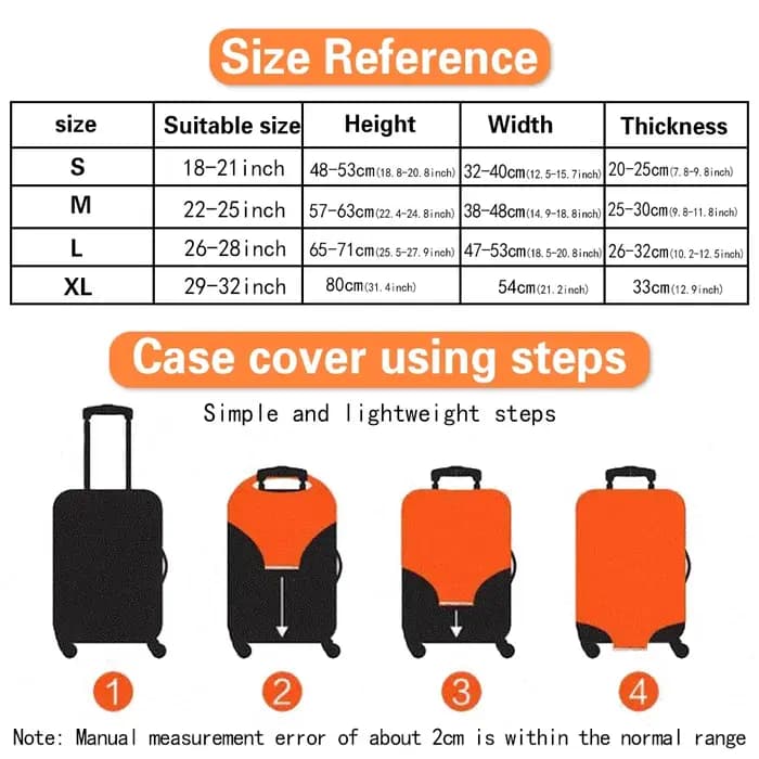 Housse de protection pour bagages avec lettres imprimées