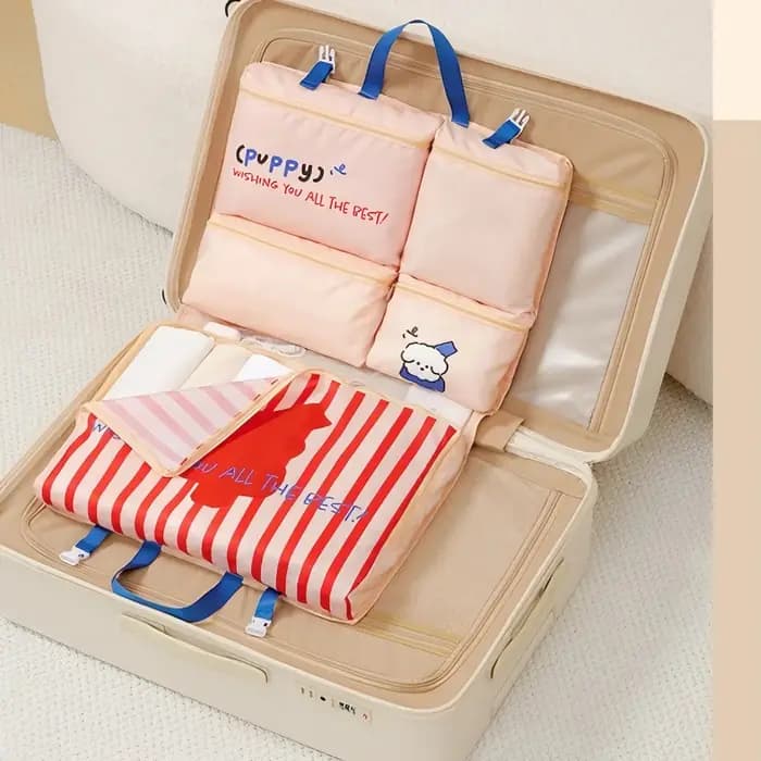 Sac de rangement de voyage portable 7 en 1, grand organisateur de vêtements avec compartiments séparés pour les voyages d'affaires, sac fourre-tout