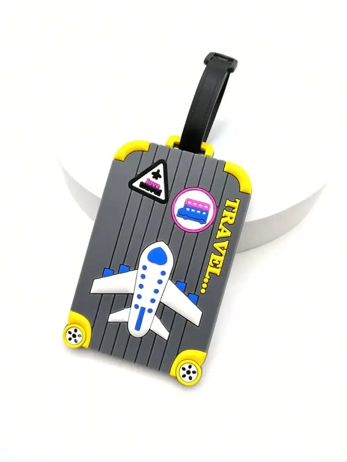 Étiquette de bagage multicolore pour avion créatif