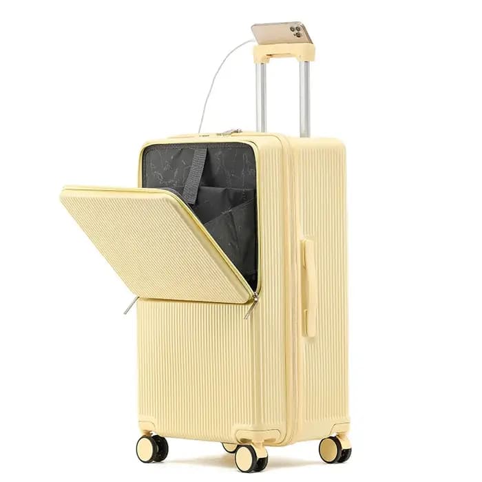 Valise ouverte avant pour femmes, grande capacité, boîtier de chariot de 24 pouces, valise Anti-chut