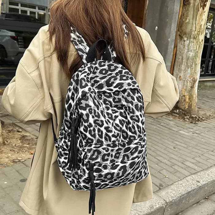 Nouveau sac à dos tendance à imprimé léopard pour femmes
