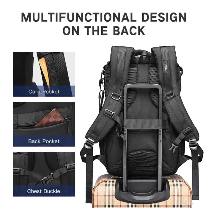 OZUKO 46x17x30 cabine Mochila grande capacité sacs à dos étanches 15.6 sac à dos pour ordinateur portable voyage affaires homme sac USB mode