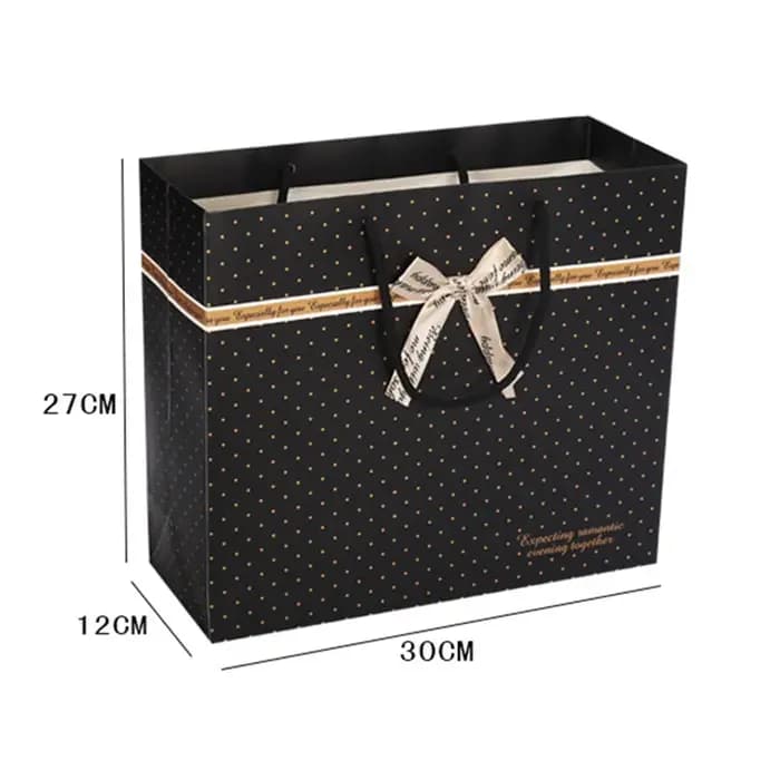 Sac cadeau Portable noir avec poignées pour livres