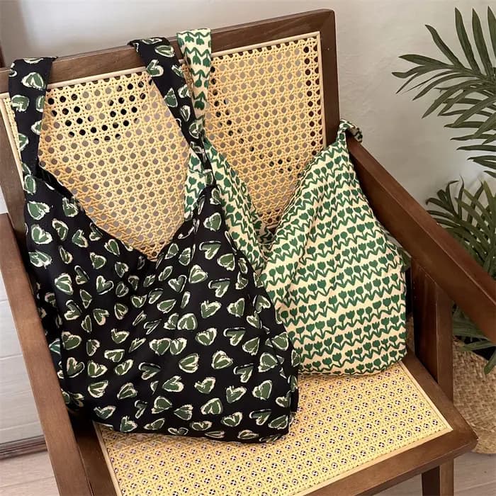 Sac à bandoulière en toile florale pour femmes