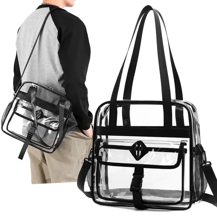 Sac à bandoulière transparent en PVC grande capacité