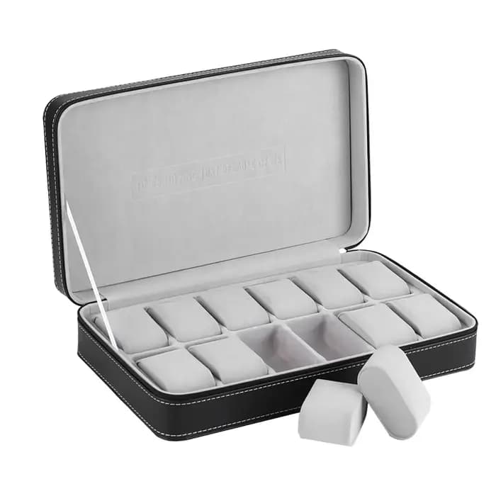Organisateur de valise de montre à 2/4/6/8/10/12 fentes, boîtier de montre Portable à fermeture éclair, Bracelets, boîte d'affichage multifonctionnelle pour hommes et femmes