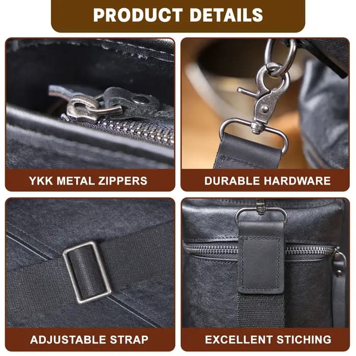 Brifecase – sacs pour ordinateur portable en cuir véritable pour hommes