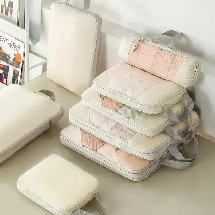 Sac de rangement de voyage, Cubes d'emballage compressibles, valise de voyage, organisateur de bagag