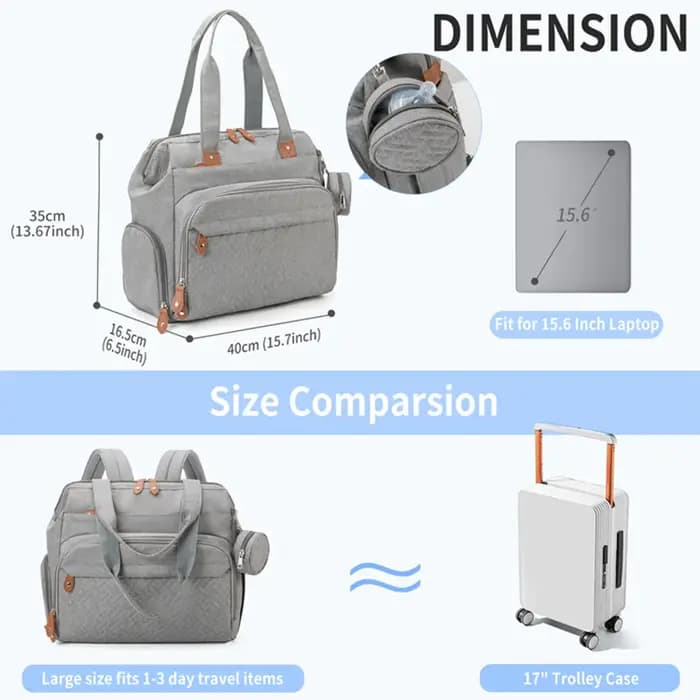 PANGDUBE grande taille maman papa sac à dos bébé sacs à couches avec sucette sac