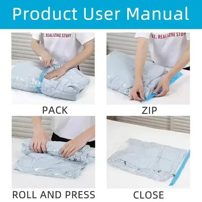 Sacs sous vide réutilisables pour vêtements de voyage