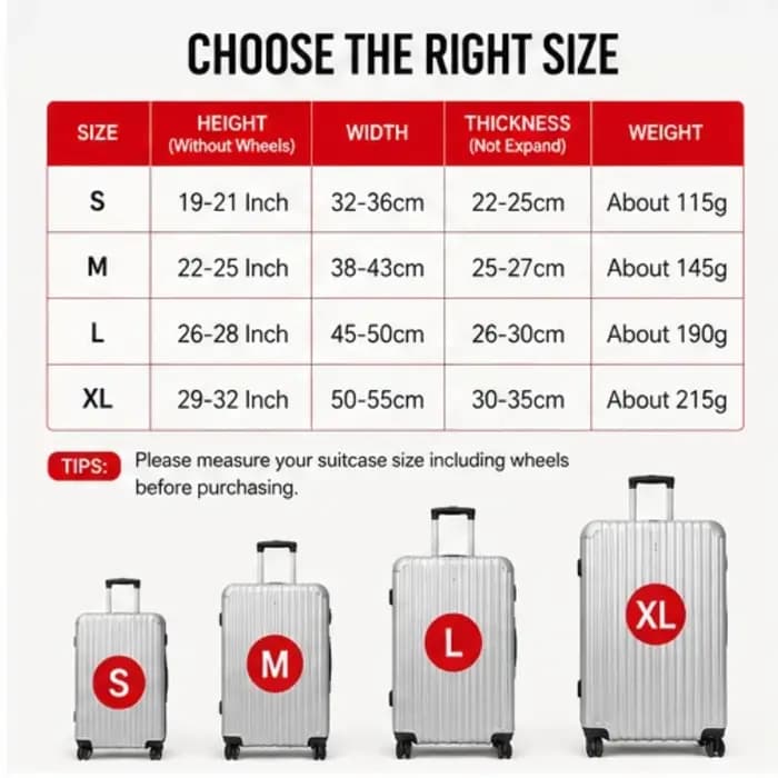 Housse de protection pour valise de voyage