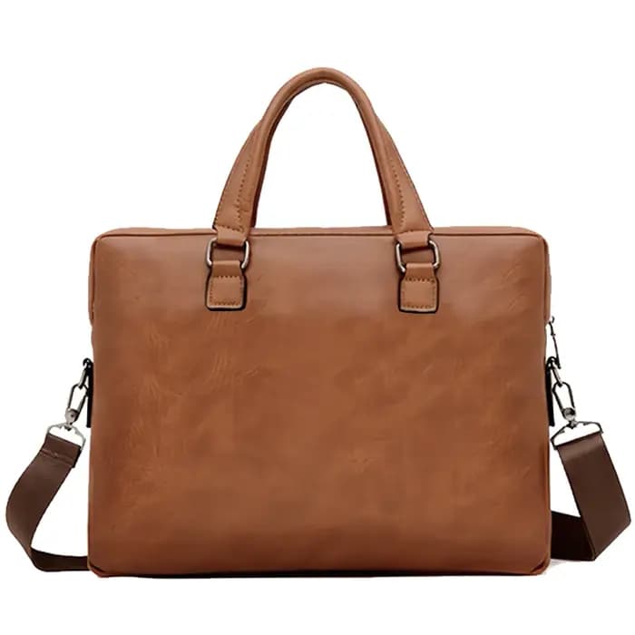 Le sac à main pour hommes de couleur neutre convient aux voyages d'affaires et peut également être porté sur une épaule. Il est fabriqué en matériau PU