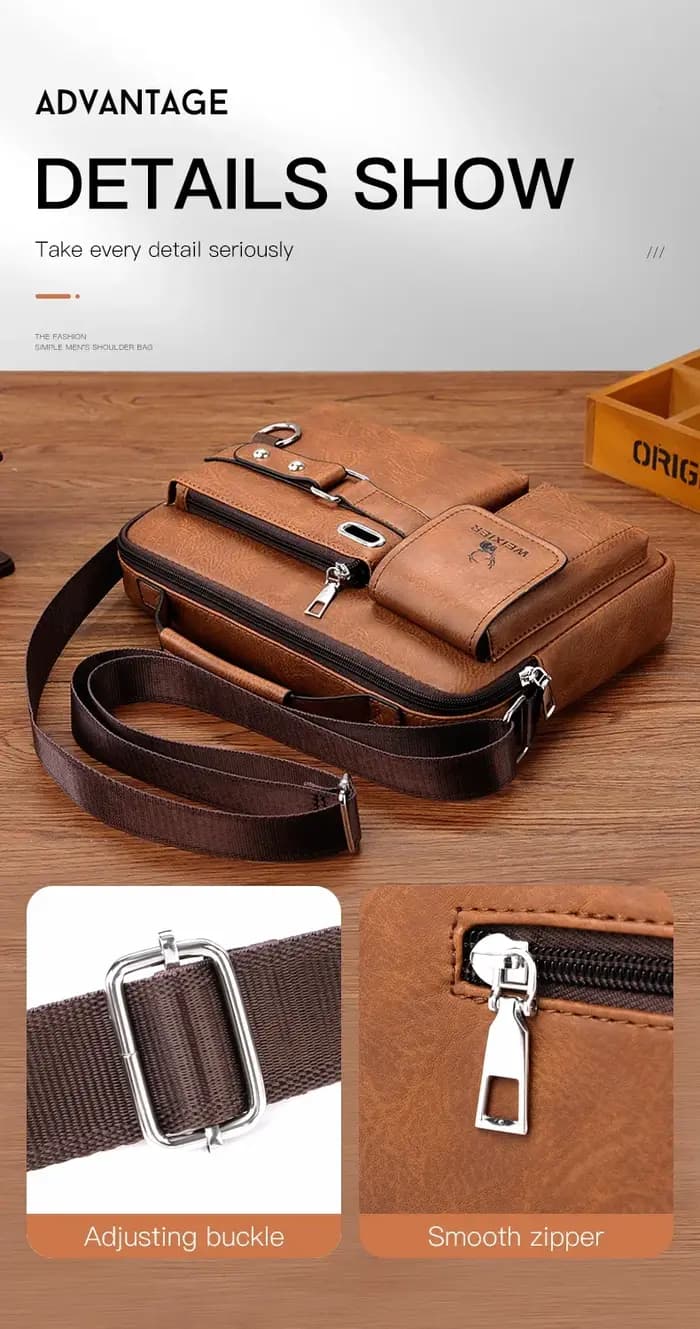 Sac à bandoulière de marque en cuir Pu pour hommes