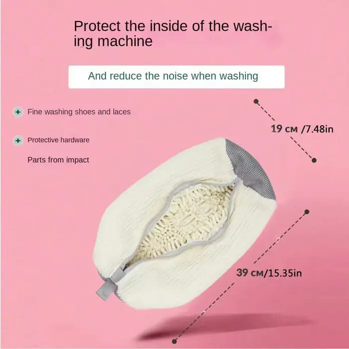 Fibre Fluffy 360 ° Sac de lavage de chaussures Surround Cleaning - Sac à linge réutilisable