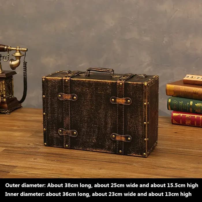 Valise en cuir vintage personnalisée, boîte de rangement pour vêtements de maison, bagage de grande