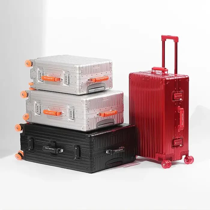 Bunnyfly 20/24/28 pouces valise de voyage tout en aluminium bagages roulants boîte d'embarquement boîtier de chariot avec roues bagage à main