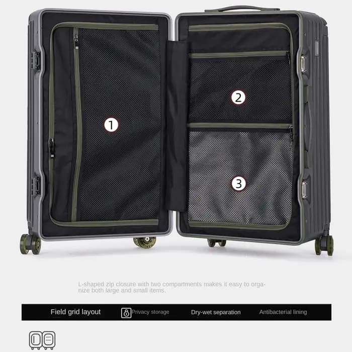 Valise de voyage extra large 30 pouces antichoc avec fermeture éclair