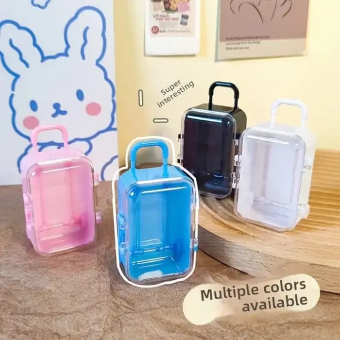 Boîte de rangement transparente mini valise