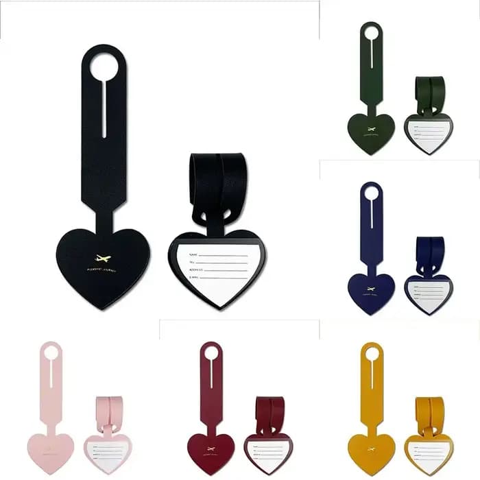 Étiquette de valise d'avion en forme d'amour