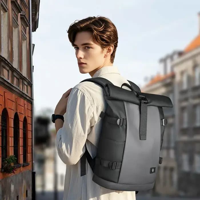 HK sac à dos étanche à roulettes pour hommes grande capacité extensible 17 pouces pochette d'ordinateur loisirs voyage sac à dos randonnée Camping sacs