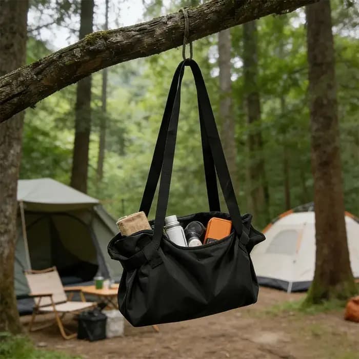 Sac de voyage pliable grande capacité, fourre-tout durable pour le camping, les sorties, le shopping portable, et organisateur de tapis de pique-nique