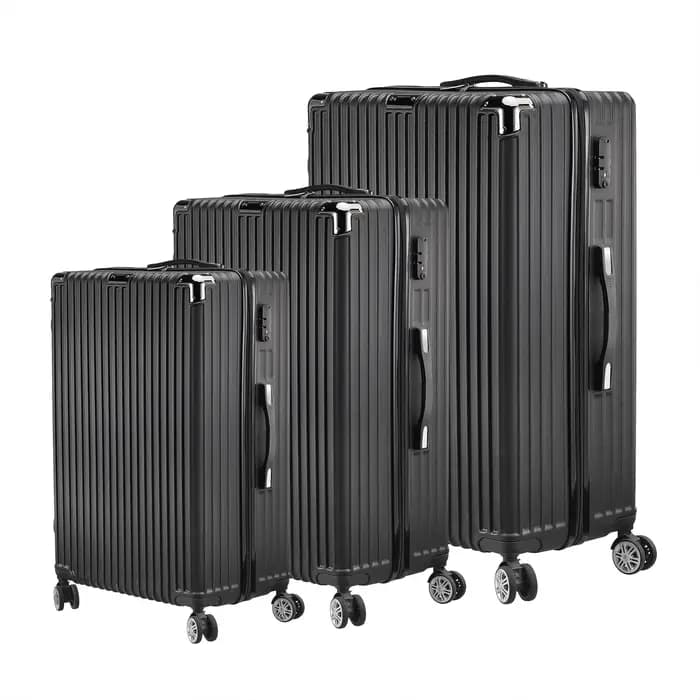 Ensemble de bagages 3 pièces léger et résistant à l'usure avec compartiments internes, roues univers