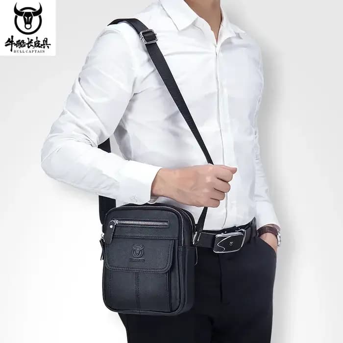 Bullcaptain-Sac en cuir de vachette pour homme
