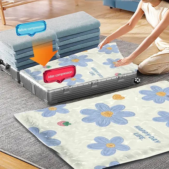 Sac de rangement à compression sous vide florale 1 pièce