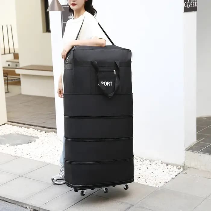 Sac de voyage pliable polyvalent à 5 couches avec roulettes