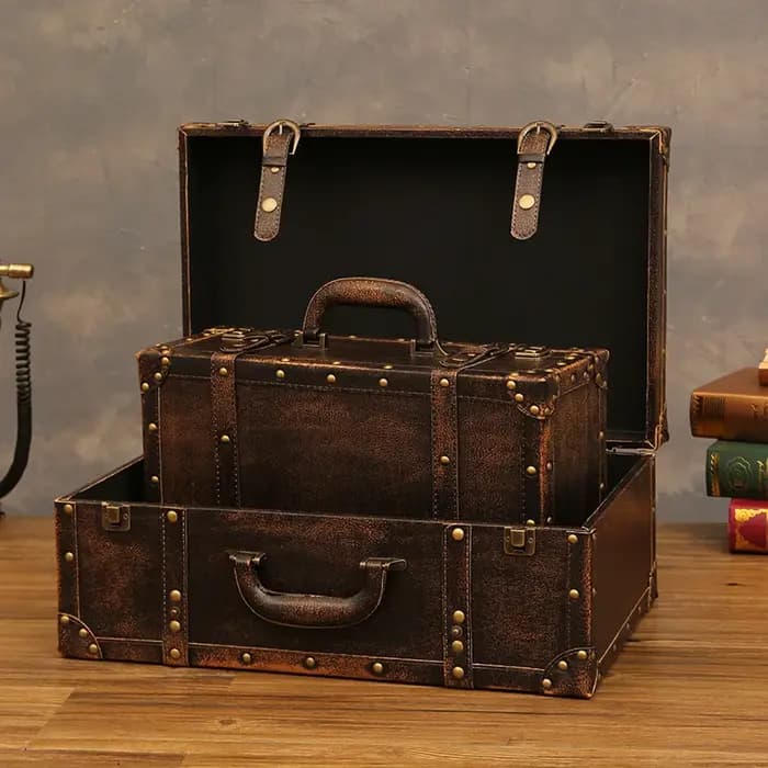 Valise en cuir vintage personnalisée