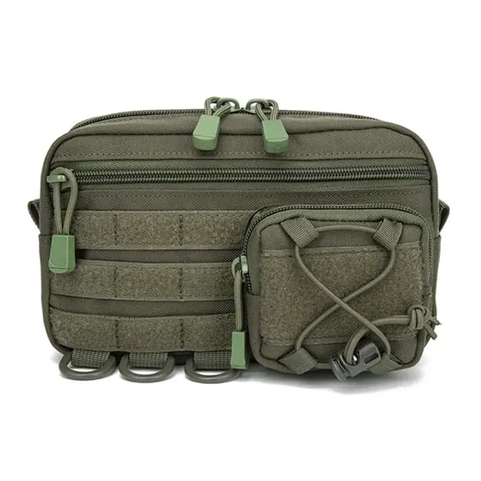 Pochette d'administration horizontale tactique Molle avec poche avant à cordon