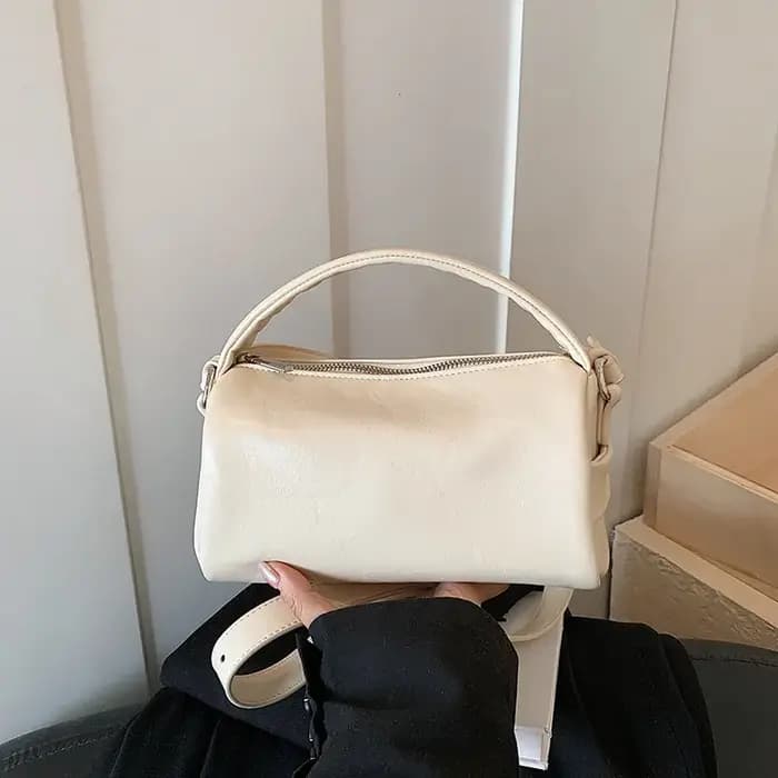 Sac à main classique noir en cuir souple pour femme, sac bandoulière polyvalent décontracté, sac à l