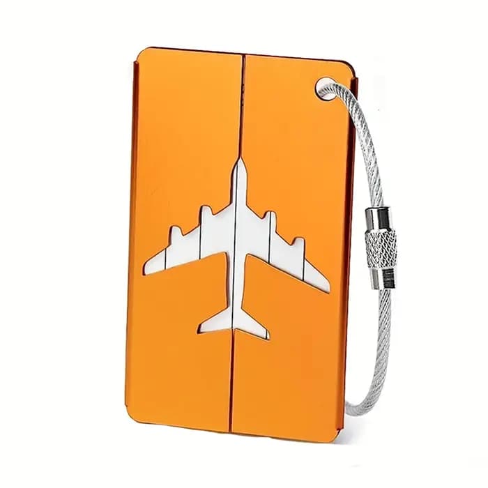 Ensemble d'étiquettes de bagage en aluminium robuste et élégant avec boucle en acier sécurisée, parf