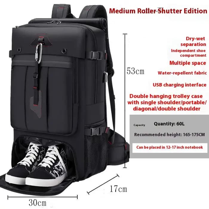 Sac à dos de voyage de grande capacité 50L 70L