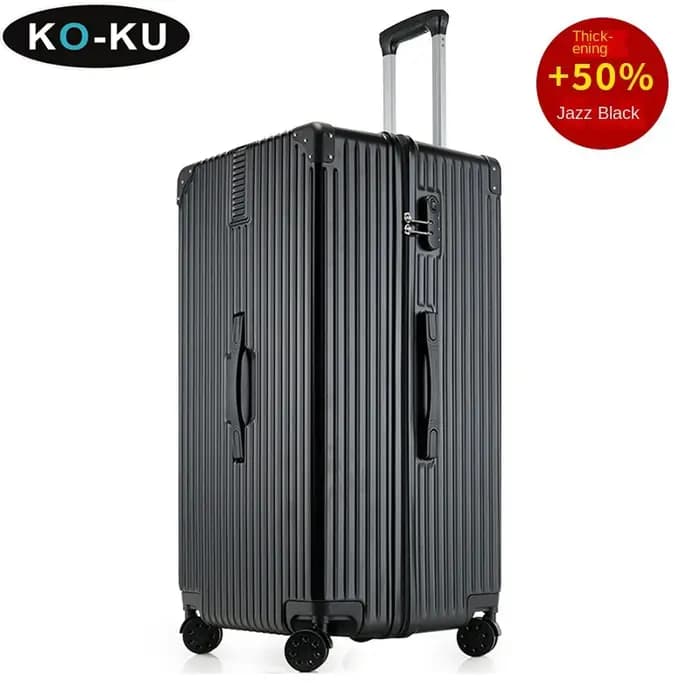 KU valise surdimensionnée 40/50/60 ''cadre en aluminium ABS + PC boîtier de chariot épaissi bagage de grande capacité 20