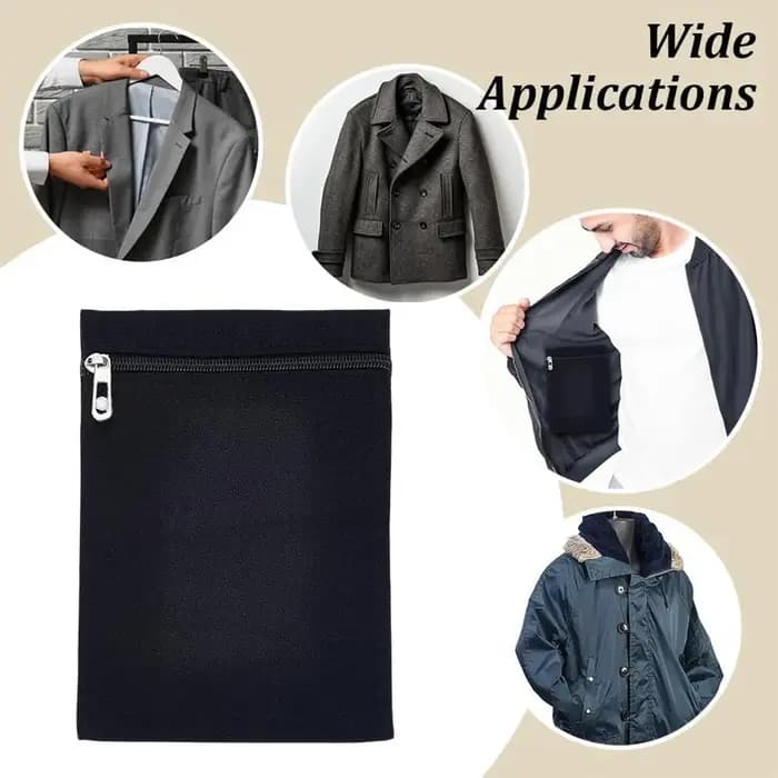 Pochette antivol à coudre avec fermeture éclair