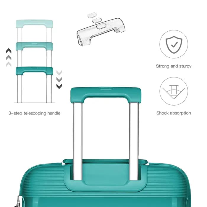 KONO – boîtier de chariot à bagages à main avec serrure TSA, 4 roues jumelles, étui rigide en polypr